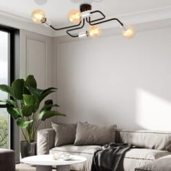 Deckenleuchte Veken 4 Vierflammig Schwarz/silber -Bestes Beleuchtungs Geschäft 10004838 2