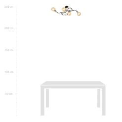 Deckenleuchte Veken 4 Vierflammig Schwarz/silber -Bestes Beleuchtungs Geschäft 10004838 4