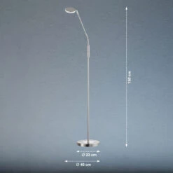 LED-Stehleuchte Lunia, Einflammig, Nickel Matt -Bestes Beleuchtungs Geschäft 10008490 8