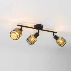 Lindby Eudoria Decken-Spot 3-flammig Schwarz/gold -Bestes Beleuchtungs Geschäft 10010407 4