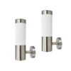 Lindby Aleeza LED-Solarwandlampe Edelstahl 2er-Set