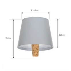 Lindby Linor LED-Weinflaschenlampe Grau Akku -Bestes Beleuchtungs Geschäft 10012704 2