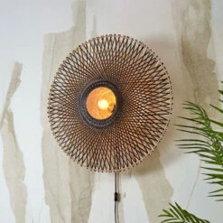 GOOD & MOJO Kalimantan Wand, Schwarz/natur, Ø 87cm