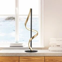 Paul Neuhaus Q-Swing Tischlampe, Anthrazit/messing