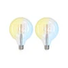 Prios LED-Filamentlampe E27 G125 7W WLAN Klar 2er