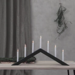 Kerzenleuchter Arrow, Flach, 7flammig, Schwarz -Bestes Beleuchtungs Geschäft 1523726 2