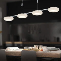 BANKAMP Centa Hängeleuchte 4-flammig Weiß/nickel