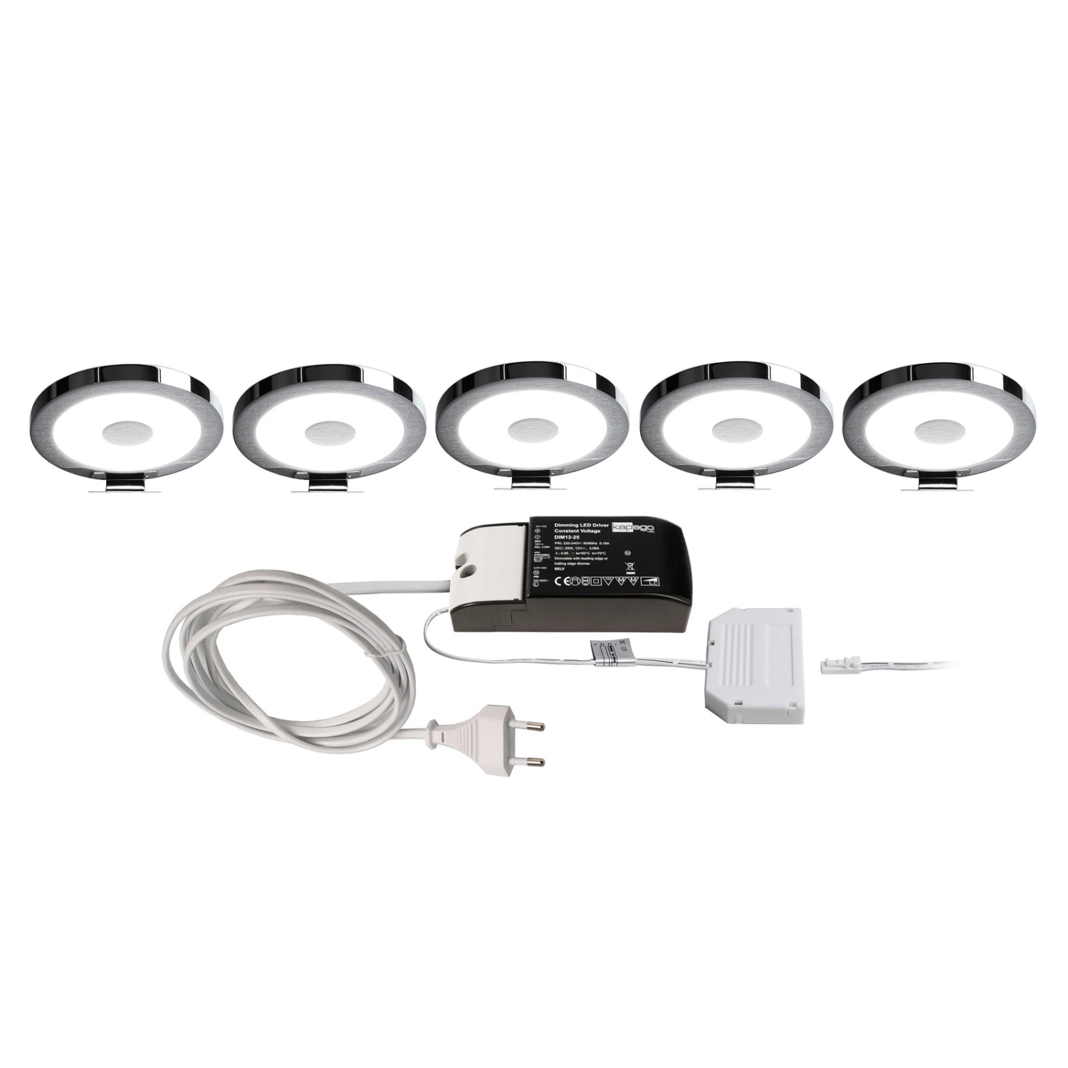 LED-Möbelaufbauleuchte Spiegel 5er-Set, Rund 3 LED-Möbelaufbauleuchte Spiegel 5er-Set, Rund – Bild 3