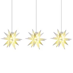 Lichterkette Stern Innen, 18-Zacker, 3-flg., Weiß
