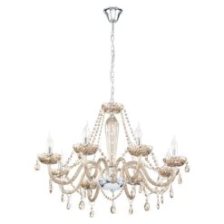 EGLO Kronleuchter Basilano Aus Glas In Cognac 8-flammig -Bestes Beleuchtungs Geschäft 3031837 2