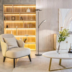 LED-Stehleuchte Fabi Mit Leselampe, Schwarz Matt 12 LED-Stehleuchte Fabi Mit Leselampe, Schwarz Matt -Bestes Beleuchtungs Geschäft 3570058 5