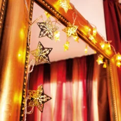 16-flammige LED-Lichterkette Mit Goldenen Sternen 6 16-flammige LED-Lichterkette Mit Goldenen Sternen -Bestes Beleuchtungs Geschäft 5524415 2