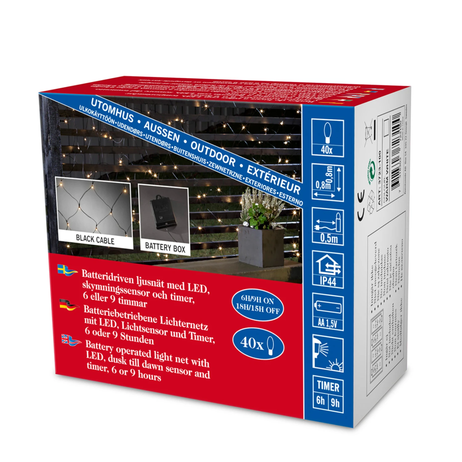 Für Außen - LED-Lichternetz Mit Timer 40 Flg. Ww 5 Für Außen - LED-Lichternetz Mit Timer 40 Flg. Ww – Bild 5