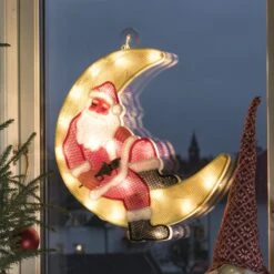 LED-Fensterbild Weihnachtsmann Im Mond -Bestes Beleuchtungs Geschäft 5524848 2