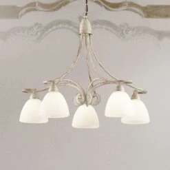 Kronleuchter 1730/5 Fünfflammig, Elfenbein