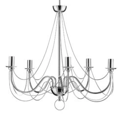 Kronleuchter Retro In Silber, 6fl. 75 Cm Abhängung -Bestes Beleuchtungs Geschäft 6089172 5