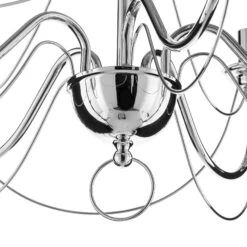 Kronleuchter Retro In Silber, 6fl. 75 Cm Abhängung -Bestes Beleuchtungs Geschäft 6089172 6