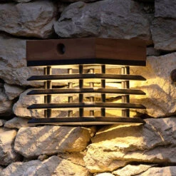 LED-Solarwandleuchte Tekura Aus Teak