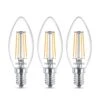 Philips LED-Kerzenlampe E14 B35 4,3W Klar 3er-Pack