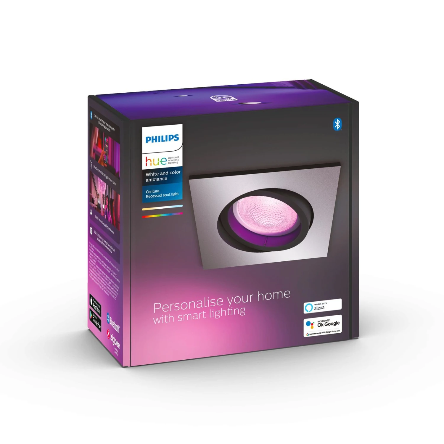 Philips Hue Centura LED-Einbauspot Eckig Aluminium 4 Philips Hue Centura LED-Einbauspot Eckig Aluminium – Bild 4