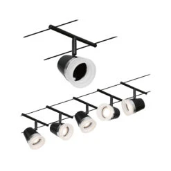 Paulmann Cone Seilsystem Basisset 5fl. Schwarz Mat