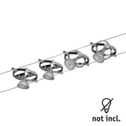 Paulmann Cardan Seilsystem 4fl. Chrom Matt/chrom -Bestes Beleuchtungs Geschäft 7602920 2