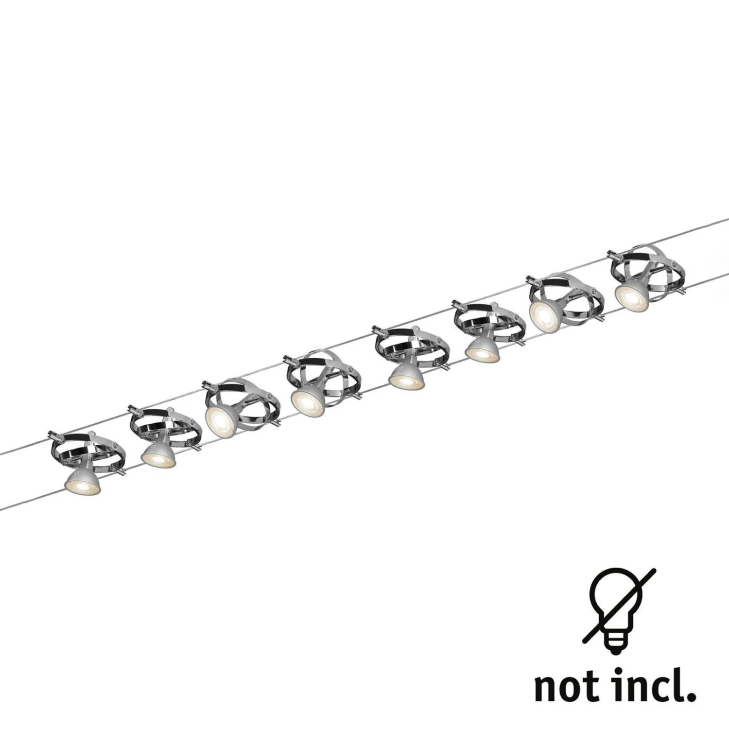 Paulmann Cardan Seilsystem 8fl. Chrom Matt/chrom 2 Paulmann Cardan Seilsystem 8fl. Chrom Matt/chrom – Bild 2