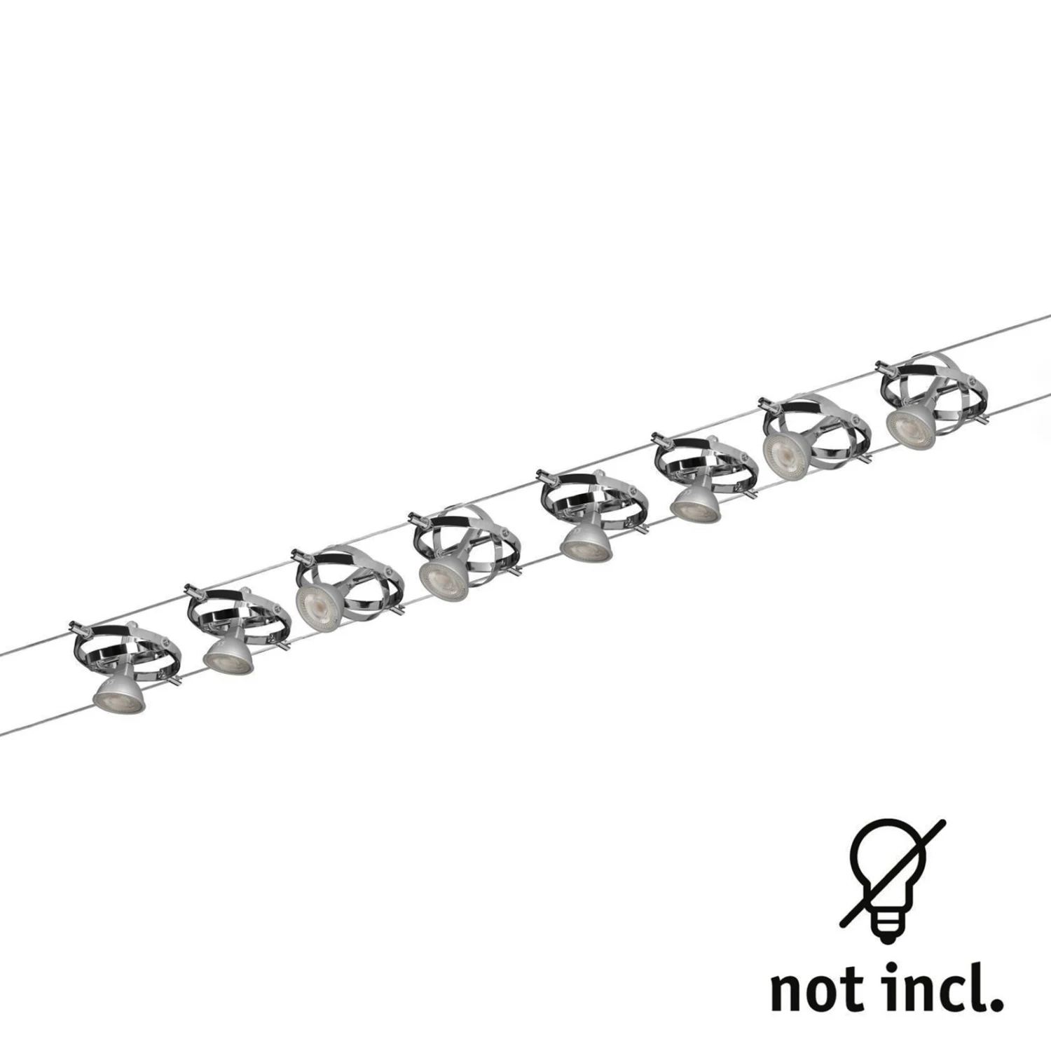 Paulmann Cardan Seilsystem 8fl. Chrom Matt/chrom 3 Paulmann Cardan Seilsystem 8fl. Chrom Matt/chrom – Bild 3