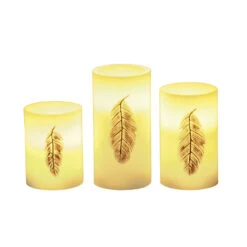 Pauleen Golden Feather Candle LED-Kerze 3er Set -Bestes Beleuchtungs Geschäft 7602960 3
