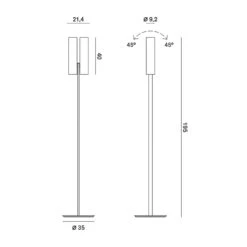Rotaliana Tobu F1 Stehlampe, 3000K, 90°, Weiß -Bestes Beleuchtungs Geschäft 8005440 3