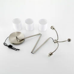 Lindby Manu Stehlampe, Textil, Dreiflammig, Weiß -Bestes Beleuchtungs Geschäft 8032290 8