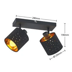 Lindby Darima Deckenstrahler, Zweiflammig, Schwarz -Bestes Beleuchtungs Geschäft 8032609 3