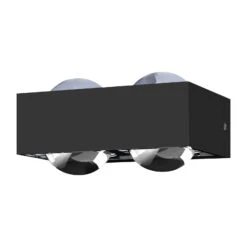 Wandlampe Focus 150, 4xLinse Klar, 2xG9, Schwarz