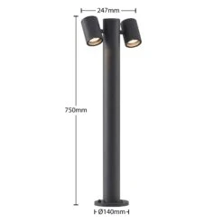 Lucande Maloney Pollerleuchte, Zweiflammig, 75 Cm -Bestes Beleuchtungs Geschäft 9616252 3