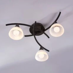 Dreiflammige Deckenlampe Della, Schwarz-gold -Bestes Beleuchtungs Geschäft 9620970 2