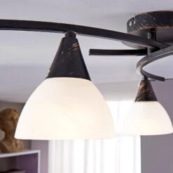 Dreiflammige Deckenlampe Della, Schwarz-gold -Bestes Beleuchtungs Geschäft 9620970 5