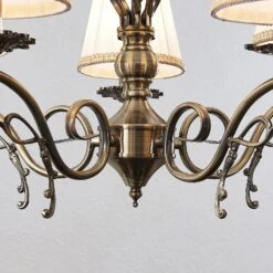 Lindby Finnick Kronleuchter, 5-flammig, Altmessing -Bestes Beleuchtungs Geschäft 9624888 5