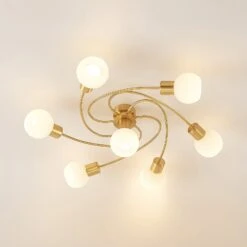 Lindby Deckenleuchte Ciala, 7fl, Messing -Bestes Beleuchtungs Geschäft 9627503 4