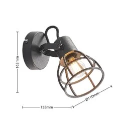 Lindby Flintos Käfig-Spot, Einflammig, Schwarz -Bestes Beleuchtungs Geschäft 9628342 5