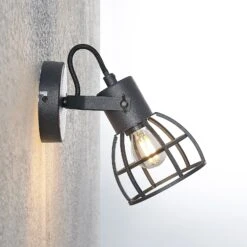 Lindby Flintos Käfig-Spot, Einflammig, Schwarz -Bestes Beleuchtungs Geschäft 9628342 6