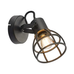 Lindby Flintos Käfig-Spot, Einflammig, Schwarz -Bestes Beleuchtungs Geschäft 9628342 9