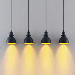 ELC Doskali Pendelleuchte, Schwarz-gold, 4-flammig -Bestes Beleuchtungs Geschäft 9628467 4