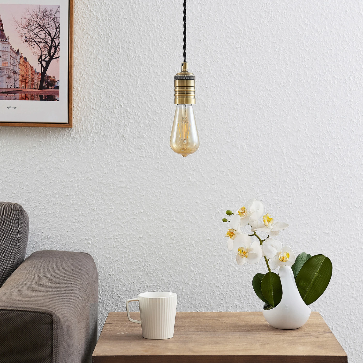 Lindby Gurima Hängeleuchte, Messing Antik 3 Lindby Gurima Hängeleuchte, Messing Antik – Bild 3