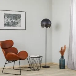 Lucande Aparas Stehlampe, Blattoptik, Schwarz-gold -Bestes Beleuchtungs Geschäft 9639645 2