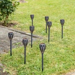 Lindby Kendias LED-Solarlampe, Set, 8 Stück