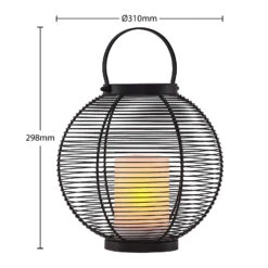 Lindby Mairuna LED-Solar-Laterne, Schwarz, 30,8 Cm -Bestes Beleuchtungs Geschäft 9945544 3