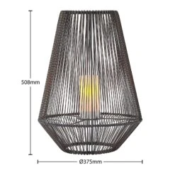 Lindby Kaati LED-Solar-Laterne, Rattanoptik, 37 Cm -Bestes Beleuchtungs Geschäft 9945546 3